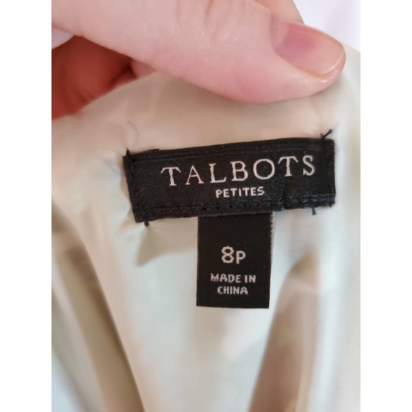 Talbots Size 8 Petite Green Leaves Summer Dress - Picture 3 of 4